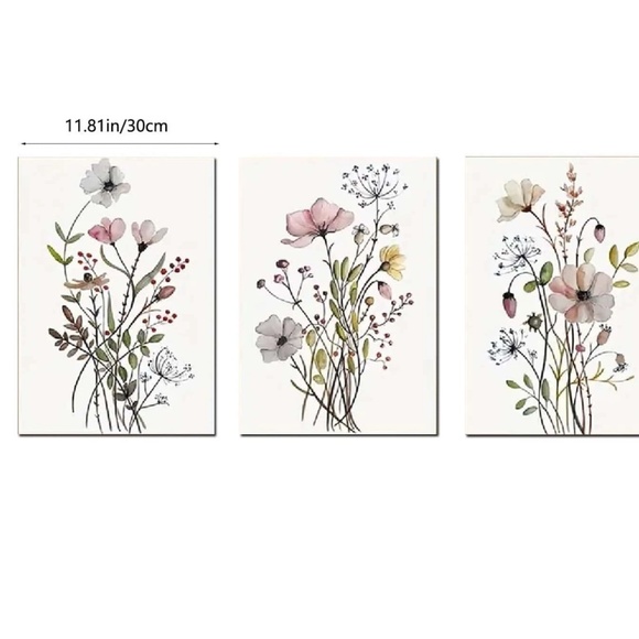 Boho Floral Nature Print Canvas Wall Decor - Picture 6 of 8